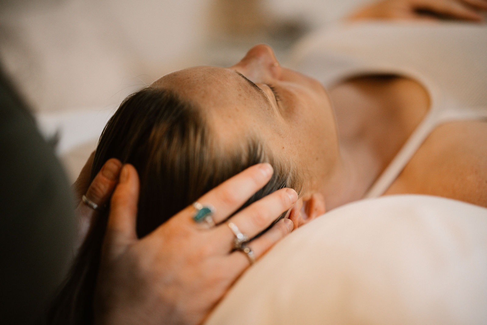 Elena performing acupuncture