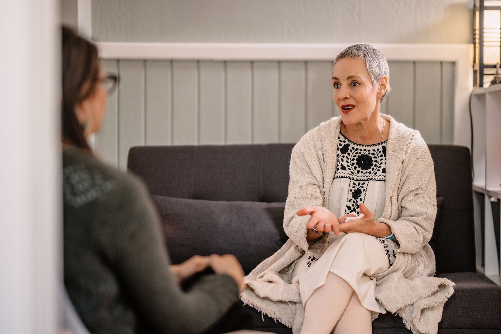 Elena in an integrative medicine consultation with a patient